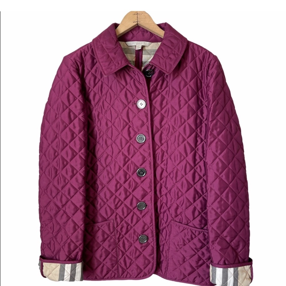 Burberry Quilted Puffer Jacket - Rich Purple